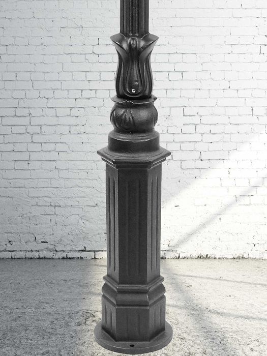 Lampa ogrodowa żeliwna z kloszem kula, latarnia, Hc=200cm