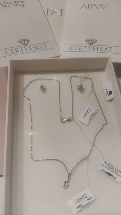 Apart złoty komplet diamenty 585