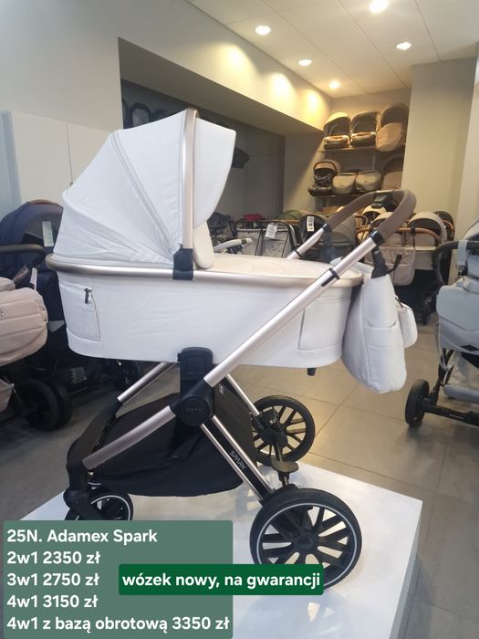 NOWY Wózek dziecięcy Adamex Spark 2w1 3w1 4w1 LEKKI ZWINNY zgrabny