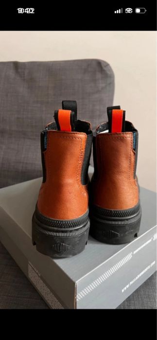 Skórzane botki Palladium brązowe 38 stan idealny