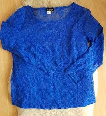 bluzka damska niebieska koronka 40
