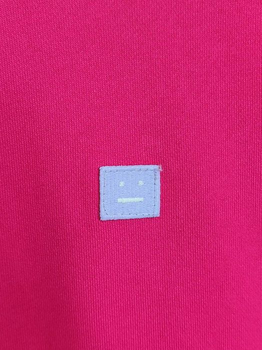 Світшот Acne Studios Face Patch Crewneck Sweatshirt Neon Pink