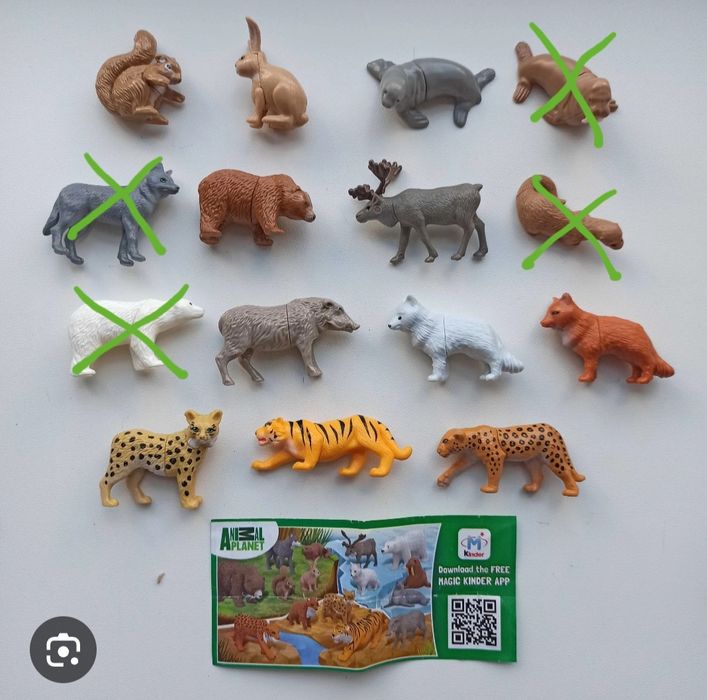 Фігурки kinder, вкладки до natoons  малята