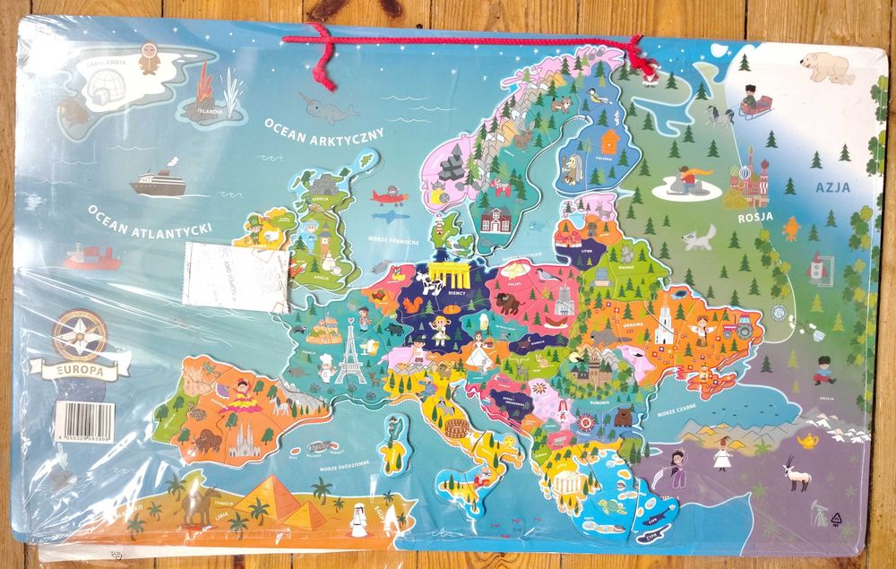 Playtive Mapa magnetyczna Europy drewniana LIDL EUROPA puzzle