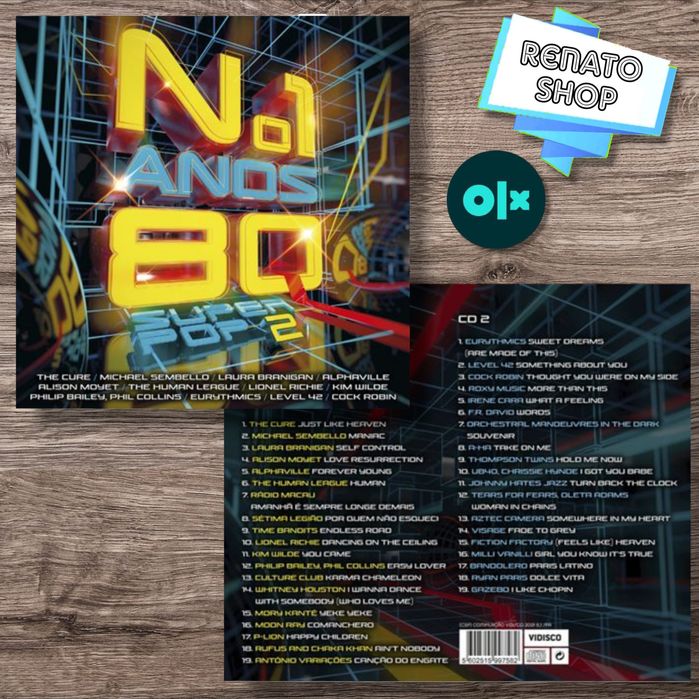 2CDs Compilações " Vários" -N°1 ANOS 80; 80's; 90's.