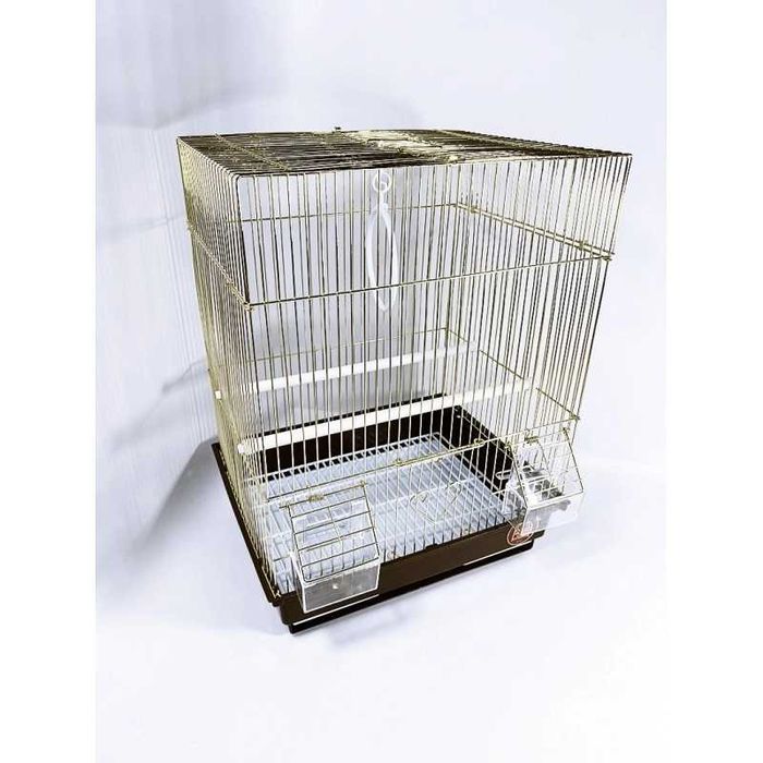 Просторная золотая клетка для птиц AV405G. 35х28х46см.Хорошее покрытие