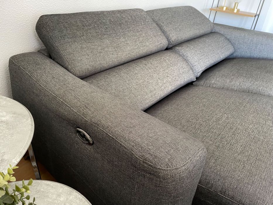 Sofa eletrico + encostos rebativeis (cinza escuro)