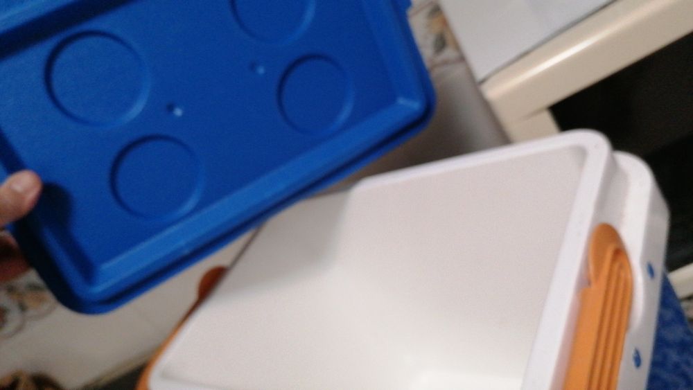 Geleira ou caixa térmica portátil  com 2 placas de gelo. Como nova.