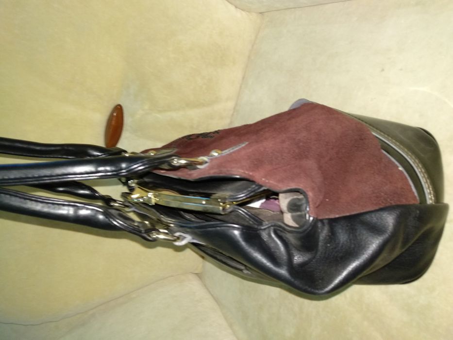 Сумка коричневая, красная