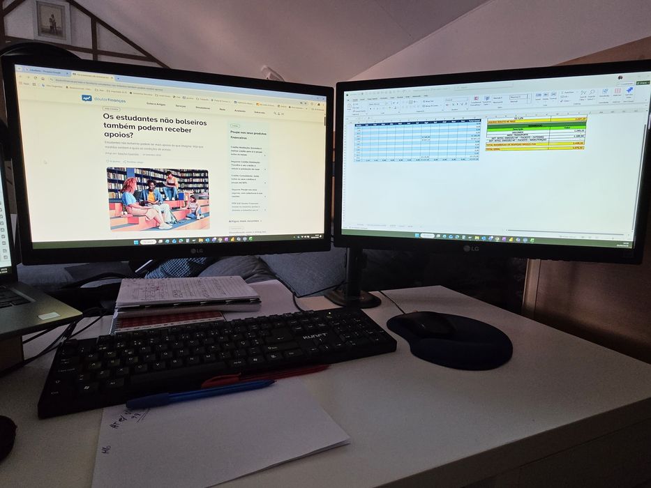 2 Monitores LG de 24' até 70 Hz