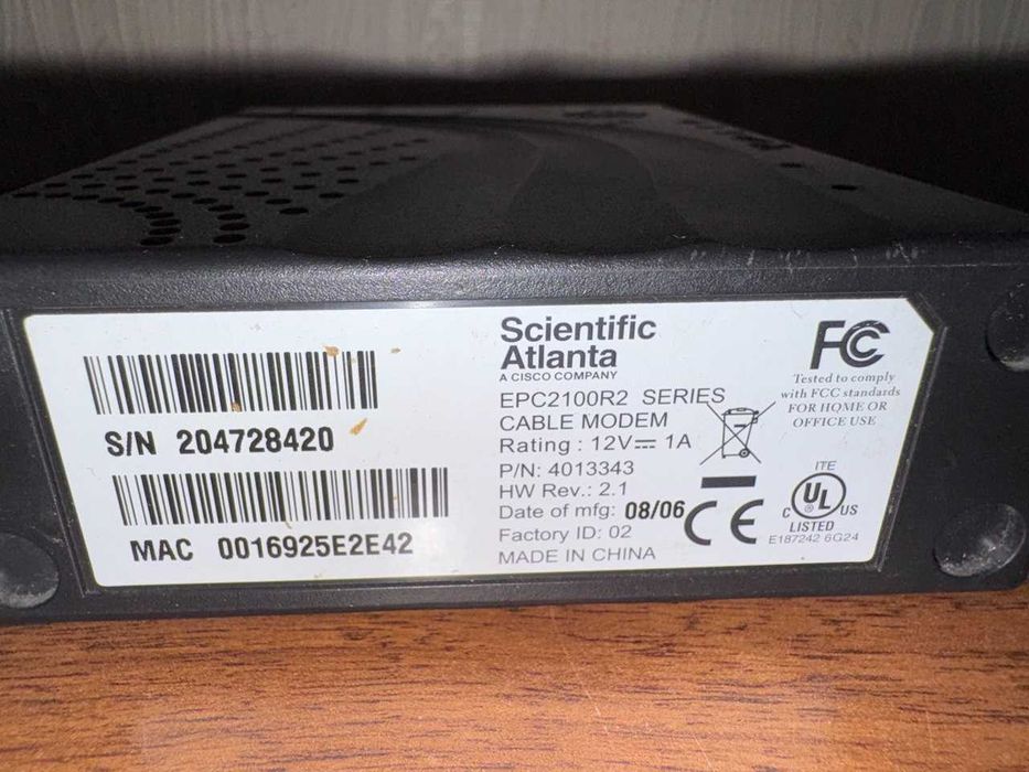 Кабельний модем Scientific-Atlanta WebSTAR EPC2100R2