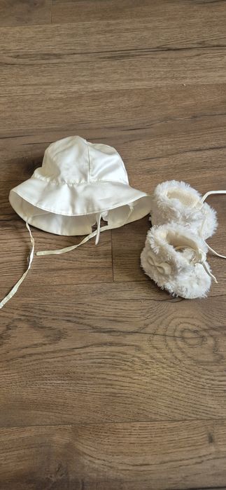 Zestaw na chrzest sukienka płaszcz kapelusz buty 68 74 cm