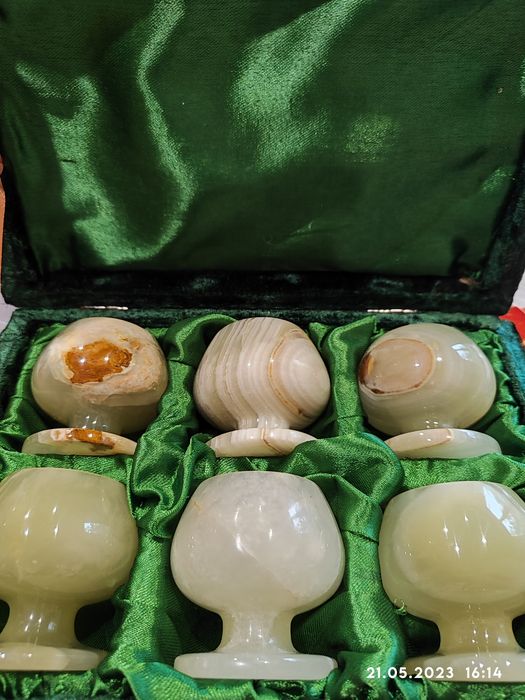 Набор рюмок фужеры натуральный камень На подарок