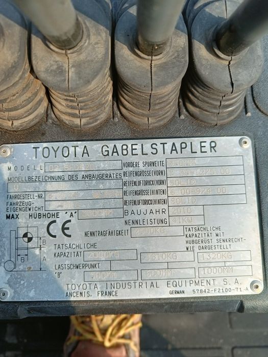 Toyota tonero 8fdf20 wózek widłowy