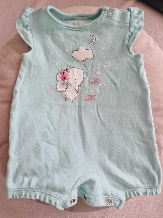 Miętowy rampers z myszką C&A baby club 56