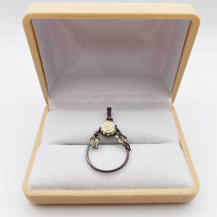 WMS Warmet Srebrna Zawieszka Z Różą Z Kości 800 PR