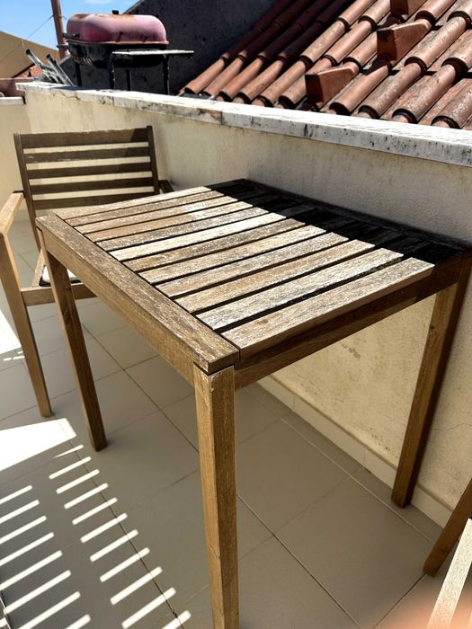 Mesa Jardim Ikea NÄMMARÖ, Mesa, exterior, castanho claro c/velatura, 75x63 cm