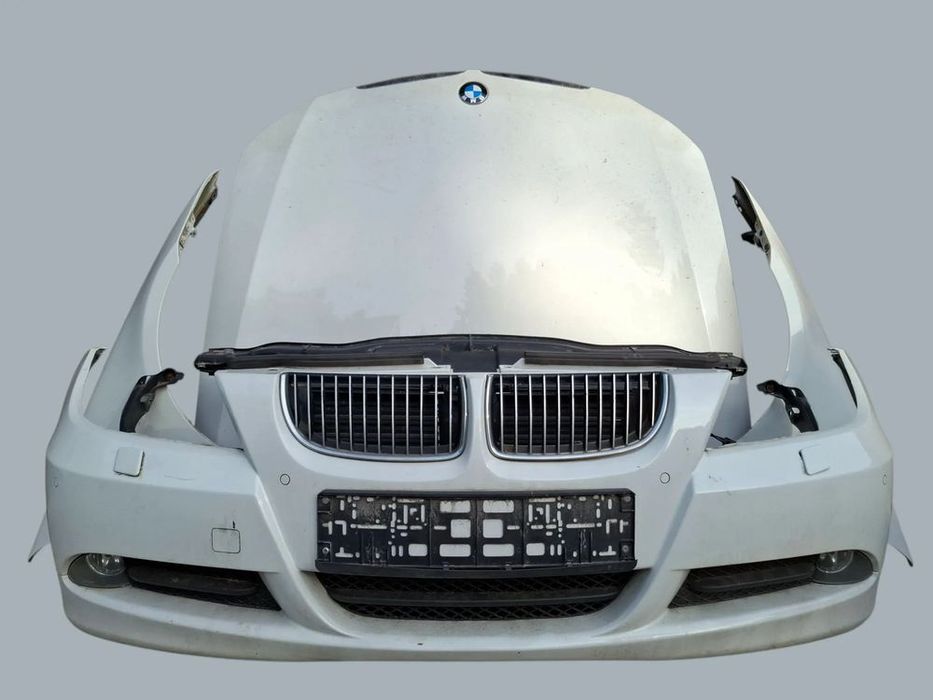 kompletny przod zderzak maska blotniki wzmocnienie pas chlodnice bmw e90 e91 alpinweiss 3 slask wysylka