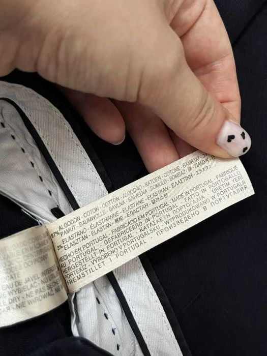 Massimo Dutti 38 10 M spodnie materiałowe slim elastyczne granatowe