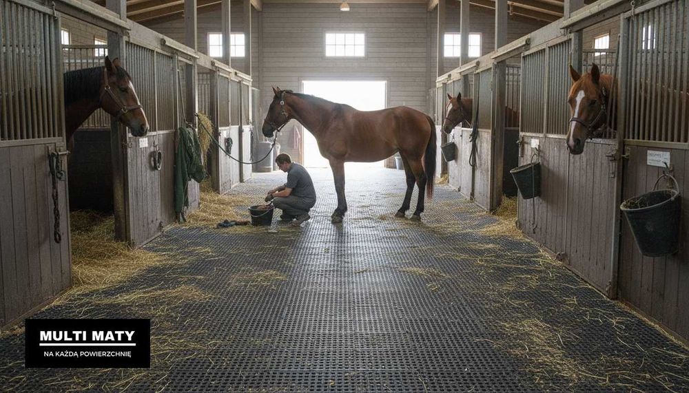 mata drenażowa pod konie boks padok wybieg karuzela myjka ujeżdżalnia