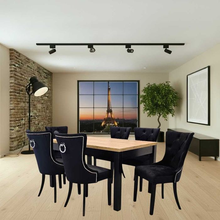 Krzesło krzesła do jadalni z kołatką pinezkami pikowane glamour salon