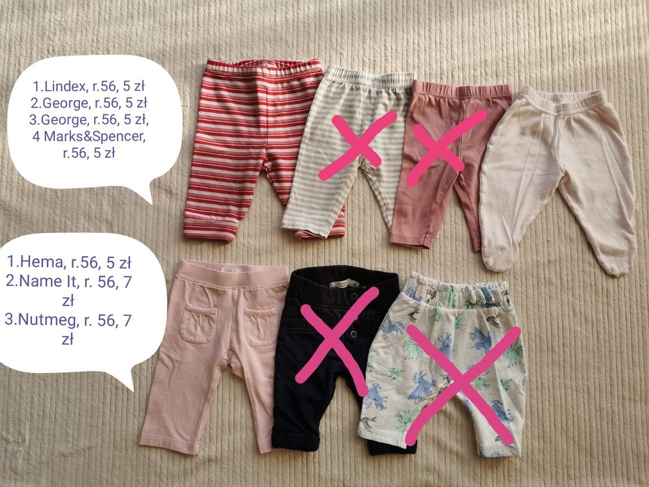 Leginsy dziewczęce Lindex, Marks&Spencer, Hema r.56