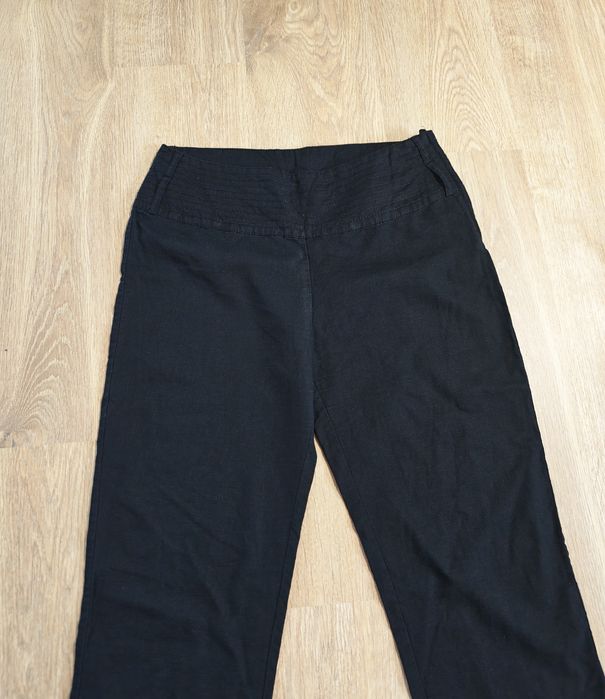 H&m spodnie damskie rybaczki 3/4 lniane bawełna czarne rozmiar 36 S