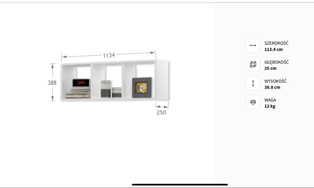 Potrojna półka meblik biala