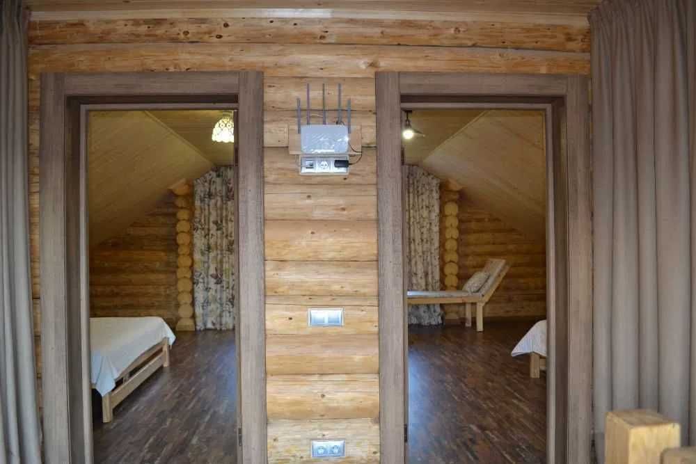 06 Будинок сруб басейн чан баня пляж рибалка на березі Десни Новосілки