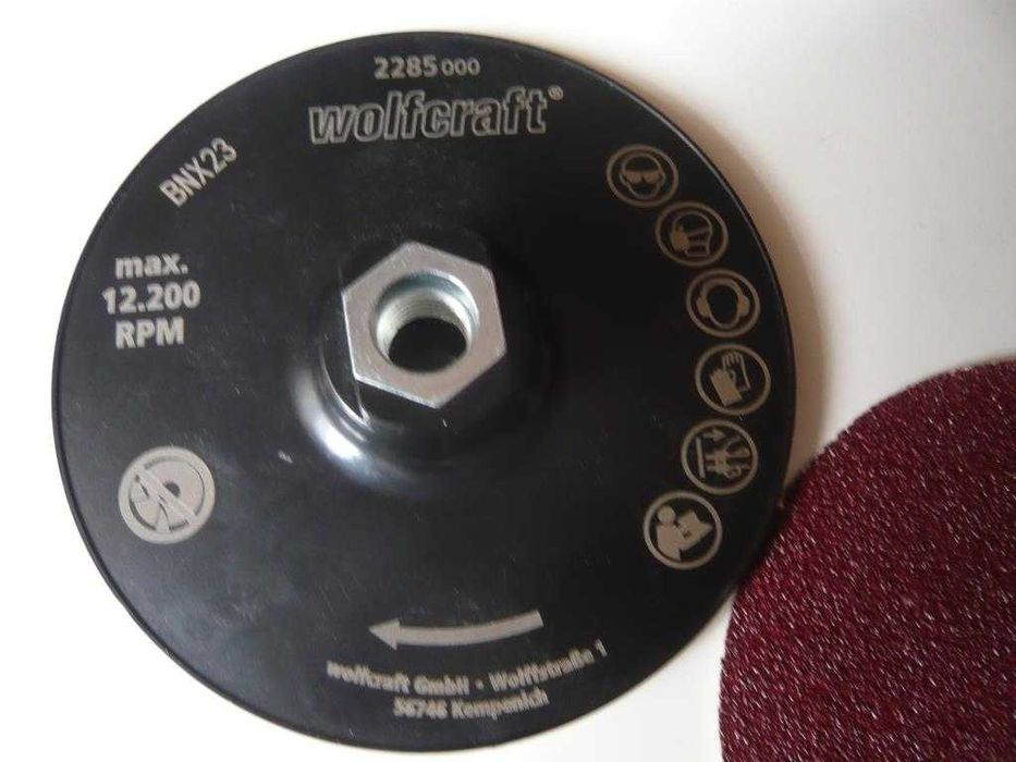 Prato velcro Wolfcraft e discos (rebarbadora 125 mm)