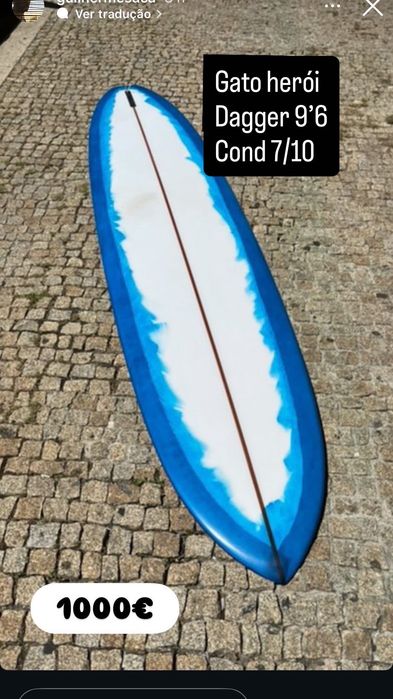 Gato herói 9’6 Dagger Longboard surf