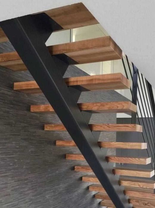 Schody dębowe, konstrukcja stalowa LOFT