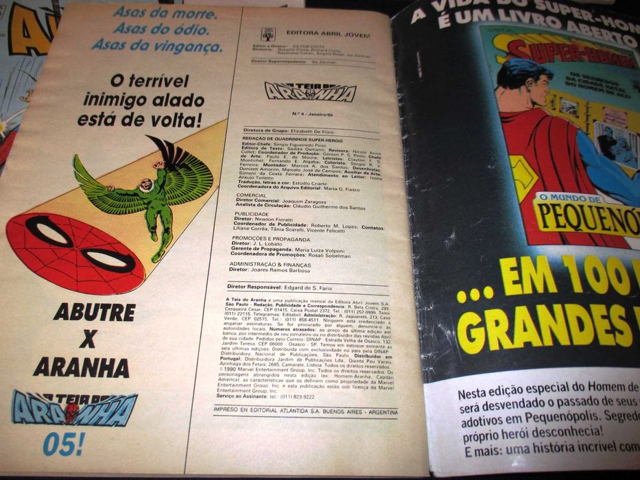 Livros BD A Teia do Aranha 1 a 4 Abril formato A4