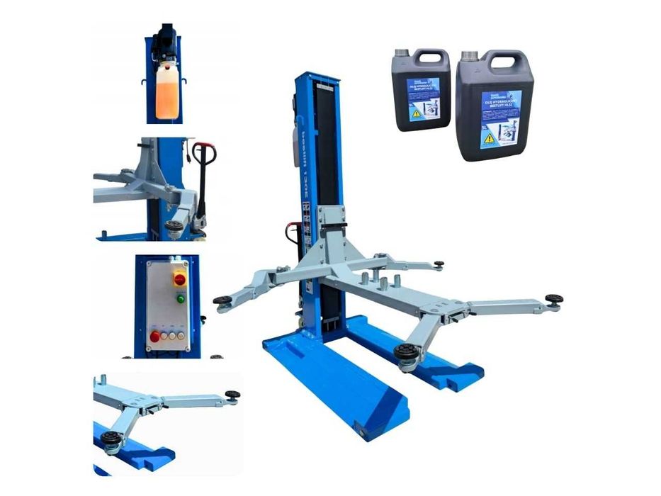PODNOŚNIK JEDNOKOLUMNOWY samochodowy mobilny Bestlift 130E 3T 230V Automat + OLEJ Hydrauliczny