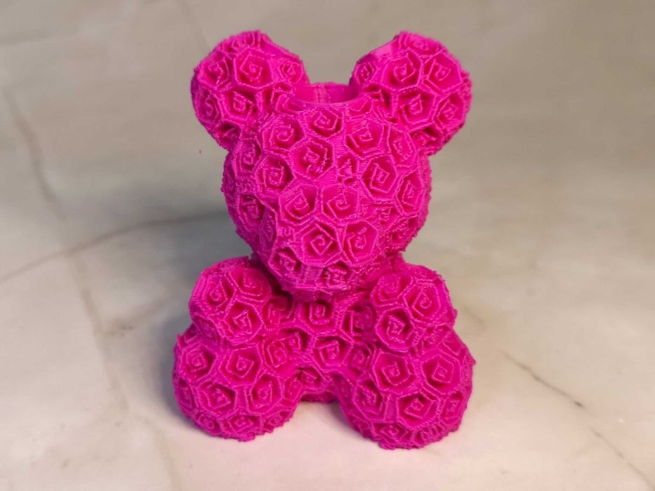 Miś z róż 3D – dekoracja / podstawka pod długopis - 5,5 cm