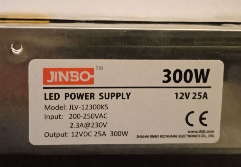 Блок питания светодиодов JINBO JLV-12300KS