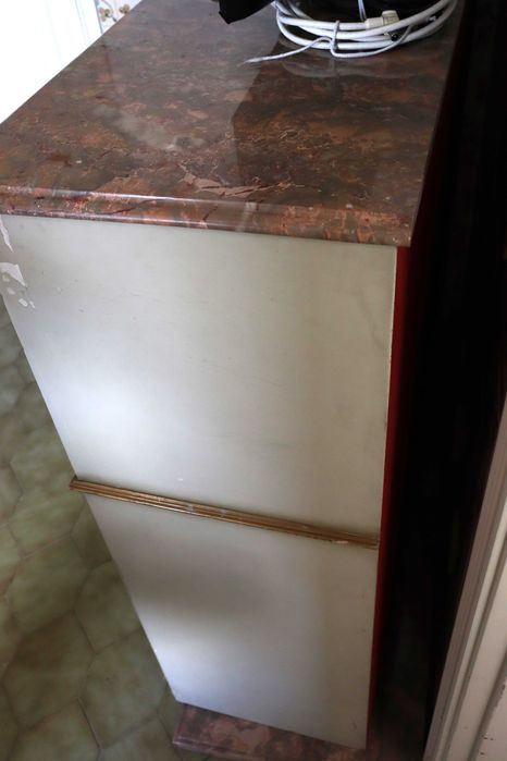 Escrevaninha Retro com Lareira Decorativa em Madeira e Mármore