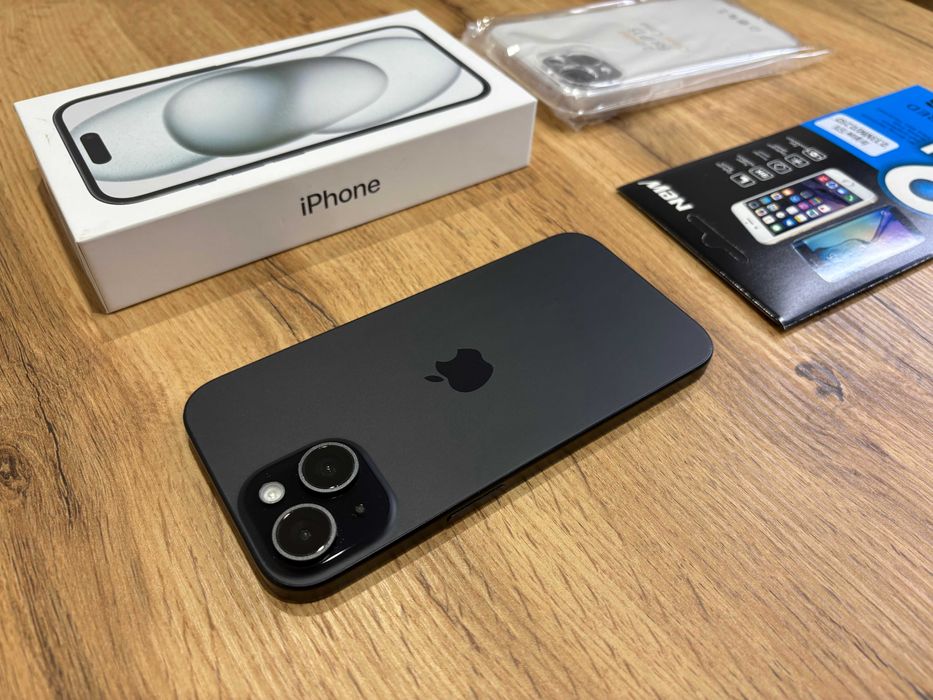 Okazja!!! Iphone 15 - Czarny! Super Stan! Gwarancja! Bateria 100% !