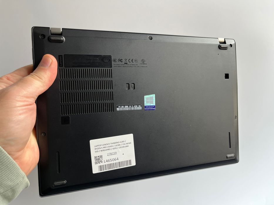 Laptop Lenovo ThinkPad A285 Ryzen 5 Pro 2500U 16/256GB Win10Pro FV23%