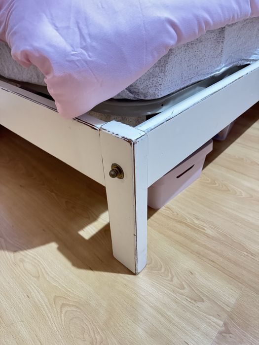 Cama solteiro madeira maciça com colchao
