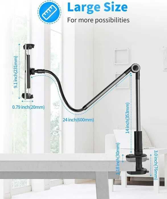 Uchwyt na tablet do biurka listwy itp.