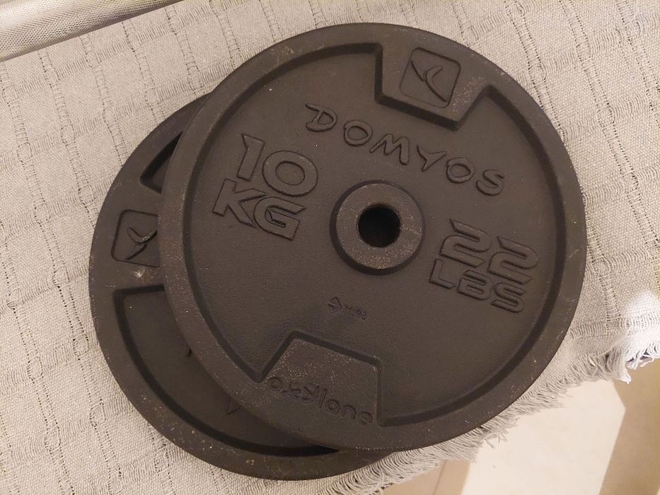 Barra musculação com pesos