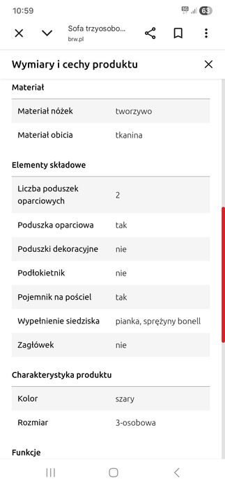 Sofa trzyosobowa
