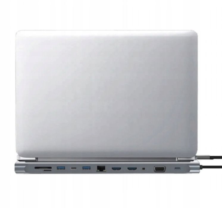 Adapter 12w1 HUB USB-C 2xHDMI VGA RJ45 Macbook PRO Air