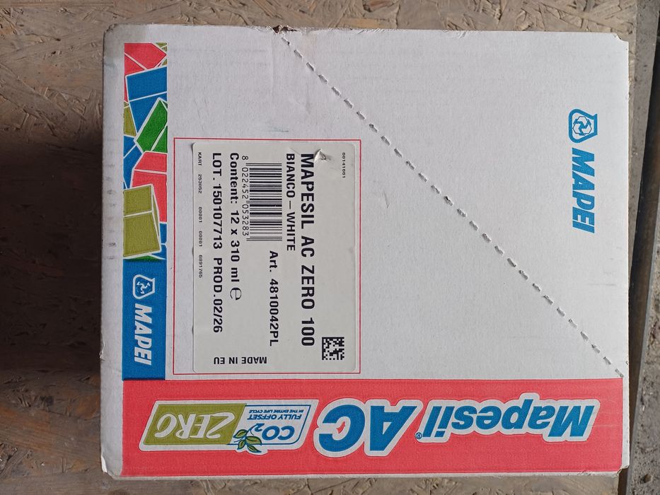 Silikon Mapei 100 biały  12sztuk. Karton