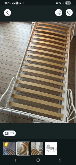 Łóżko ikea minnen białe