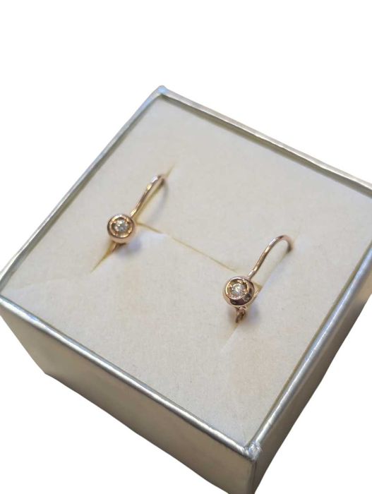 Złote kolczyki 585 14K 1 g dł. 15 mm