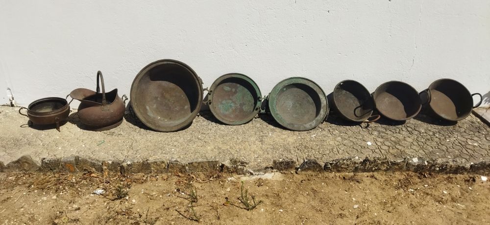 Cobre braseiras leiteira panelas