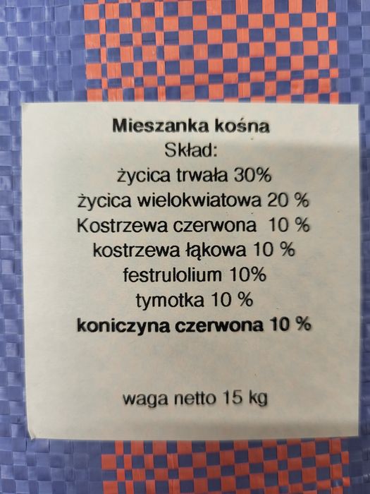 Mieszanka Łąkowa. Koniczyna lucerna Nasiona Trawa Mieszanka kurier