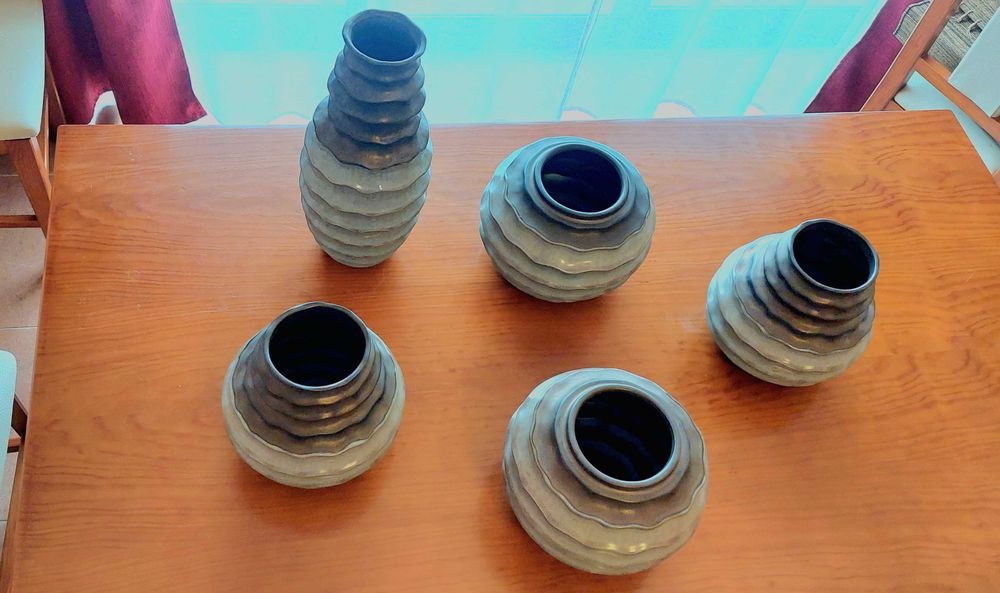 Conjunto de vasos / potes / jarras ceramicas decorativas